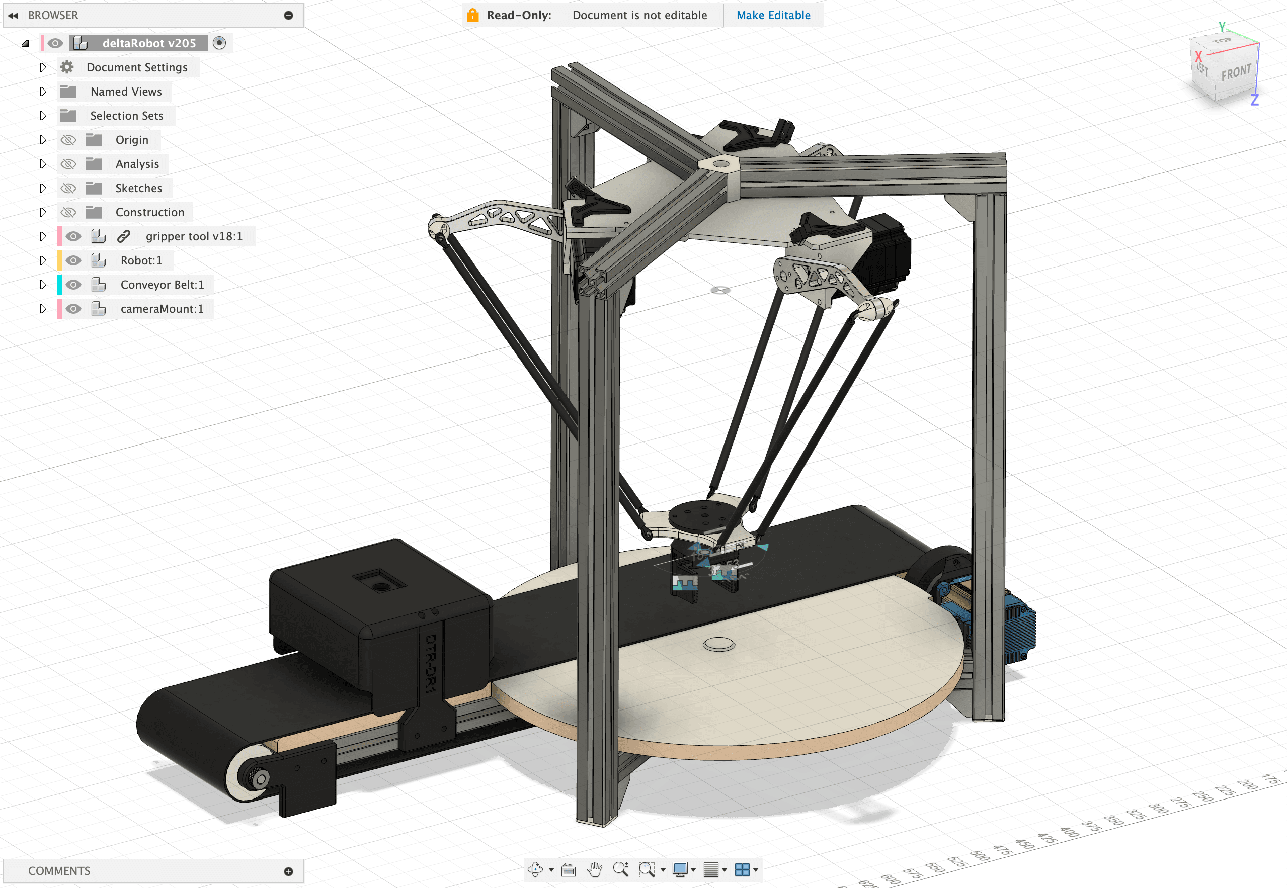 Industrial Delta pick-and-place robot